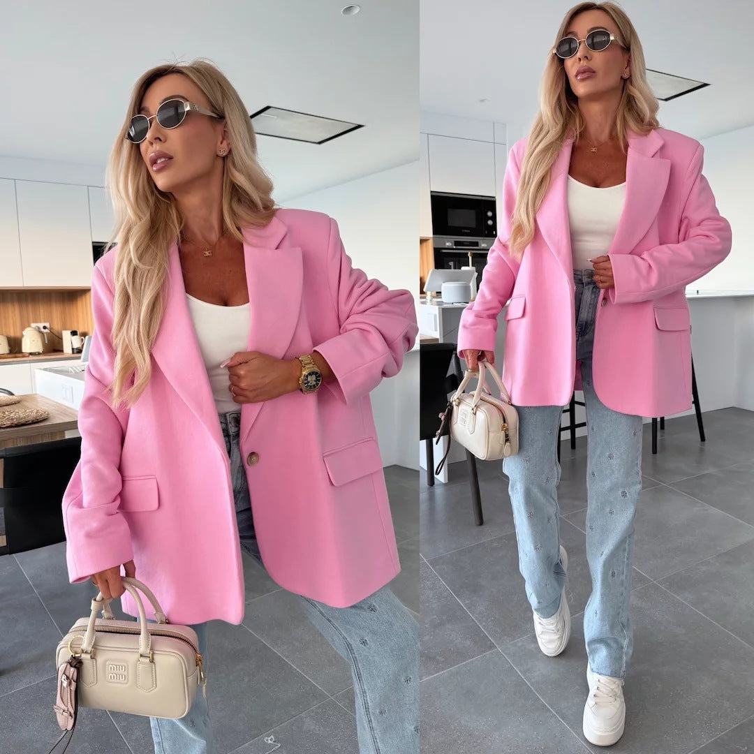 Damen oversized Blazerjacke mit modernem Schnitt und nachhaltigen Materialien Heidi-Mode