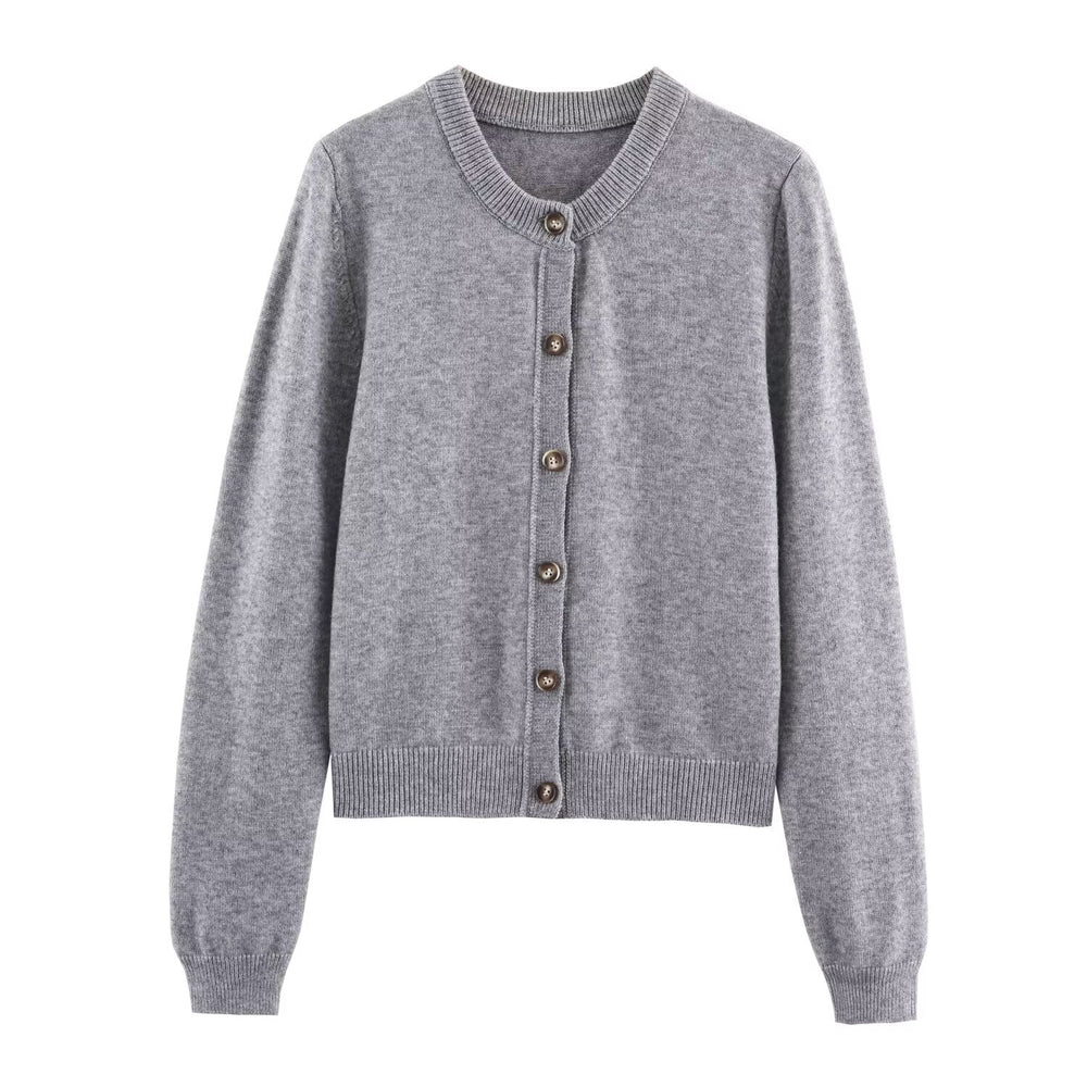 Damen Strickjacke mit eleganten Knopfdetails Heidi-Mode