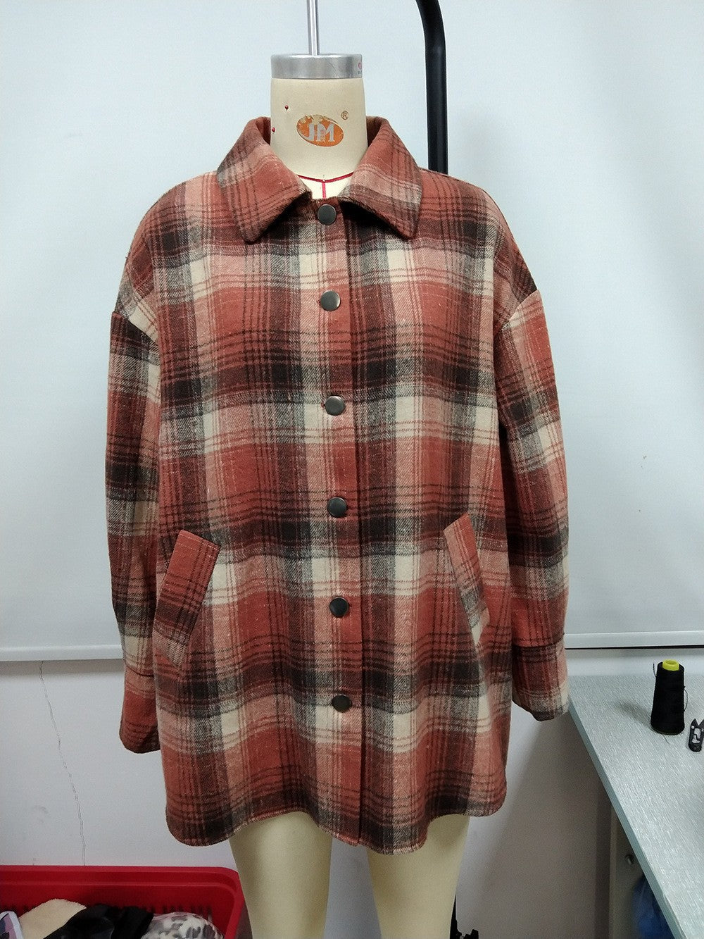 Damen Wollmantel im tartan Design Heidi-Mode