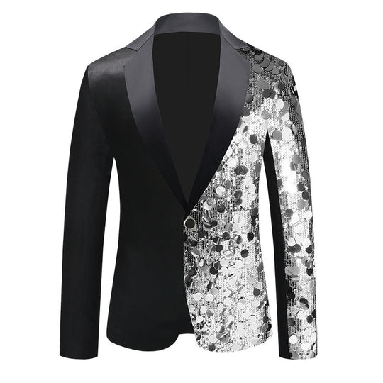 Damen Glitzernder Sequin Blazer mit elegantem Schalkragen Heidi-Mode