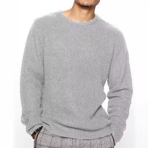 Herren Strukturierter Pullover mit Rundhalsausschnitt Heidi-Mode