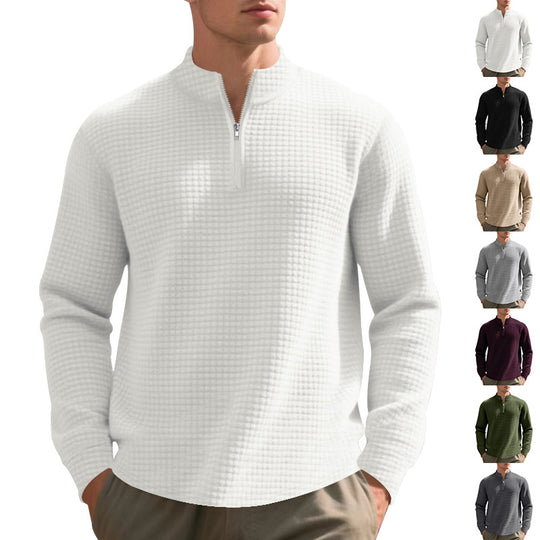 Herren bequemer Fleece-Hoodie mit hohem Kragen und praktischem Reißverschluss Heidi-Mode