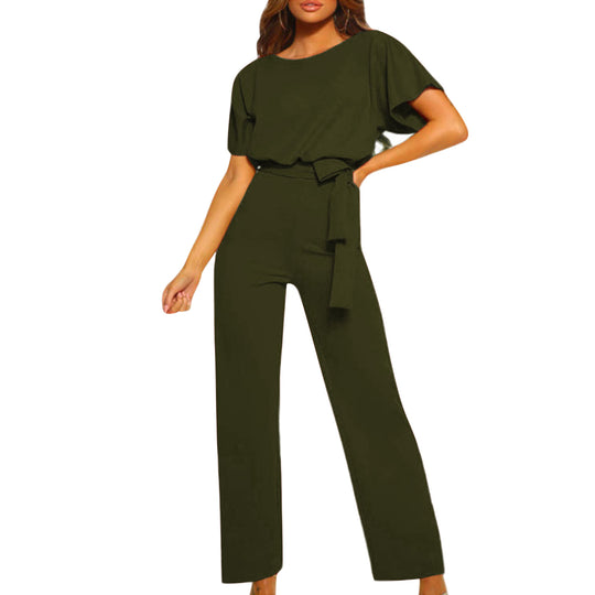 Damen elegantes Set bestehend aus fließender Bluse und weit geschnittenen Hosen Heidi-Mode