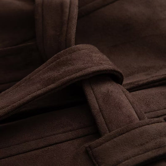 Damen elegante Wildlederjacke mit Taillengürtel Heidi-Mode