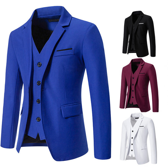 Herren elegant ausgestattetes Anzugset mit Blazer, Weste und Hose Heidi-Mode