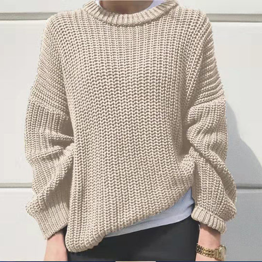 Damen oversized Strickpullover mit strukturierter Verarbeitung Heidi-Mode