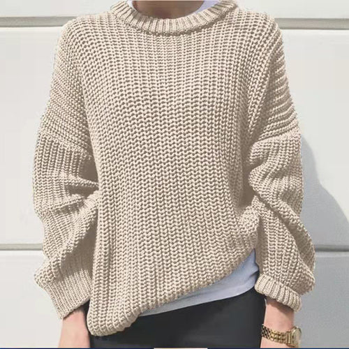Damen oversized Strickpullover mit strukturierter Verarbeitung Heidi-Mode