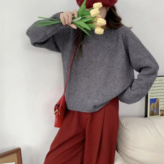 Damen Kuscheliger Strickpullover mit strukturiertem Muster Heidi-Mode