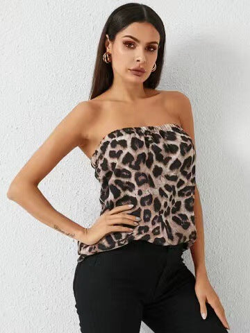 Damen Strapless Stufenmuster Oberteil Heidi-Mode