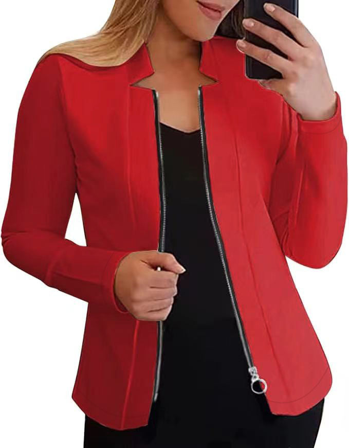 Damen Bikerjacke mit innovativem Schnitt und praktischen Reißverschlussdetails Heidi-Mode