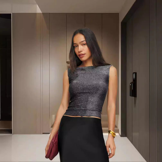 Damen Glamouröses Oberteil mit exzellenter Passform Heidi-Mode