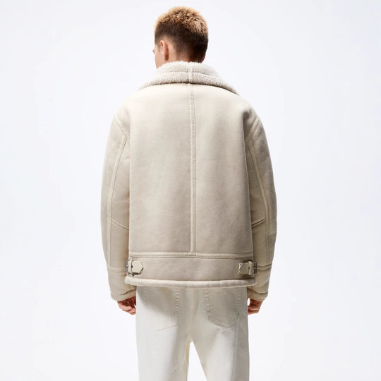 Herren kultige Bikerjacke mit weichem Futter und dreifach verstellbarem Kragen Hedi-Mode