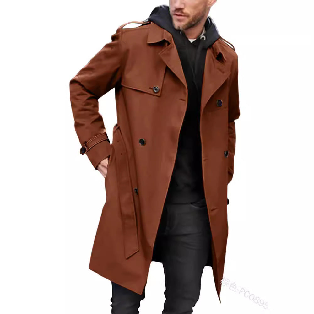 Herren modischer Trenchcoat mit praktischen Seitentaschen und abnehmbarem Innenfutter Heidi-Mode