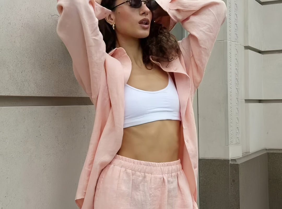Damen Oversized Hemdblusenkleid mit langen Ärmeln und asymmetrischem Schnitt Heidi-Mode
