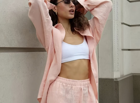 Damen Oversized Hemdblusenkleid mit langen Ärmeln und asymmetrischem Schnitt Heidi-Mode