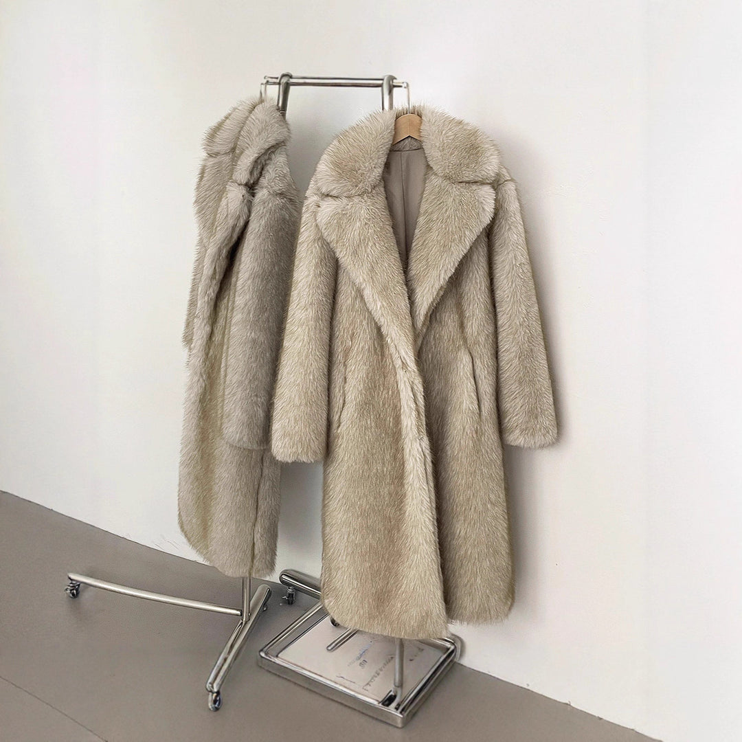 Damen Langhaarmantel für elegante Anlässe Heidi-Mode