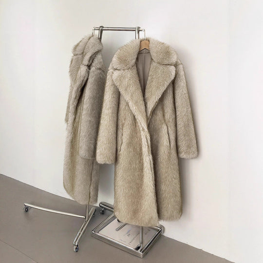 Damen Langhaarmantel für elegante Anlässe Heidi-Mode