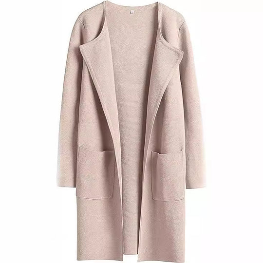 Damen Oversized Strickmantel mit offenen Fronten und praktischen Taschen Heidi-Mode