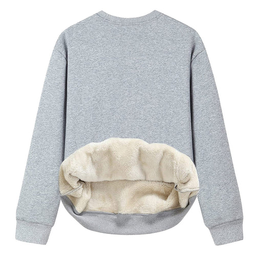 Damen Kuscheliger Sweatshirt mit weichem Innenfutter und Rundhalsausschnitt Heidi-Mode