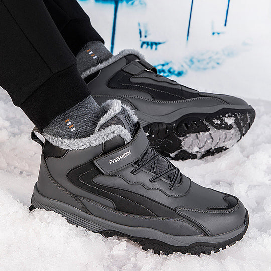 Damen Warm gefütterte Winterstiefel mit rutschfester Sohle und verstellbarem Klettverschluss Heidi-Mode