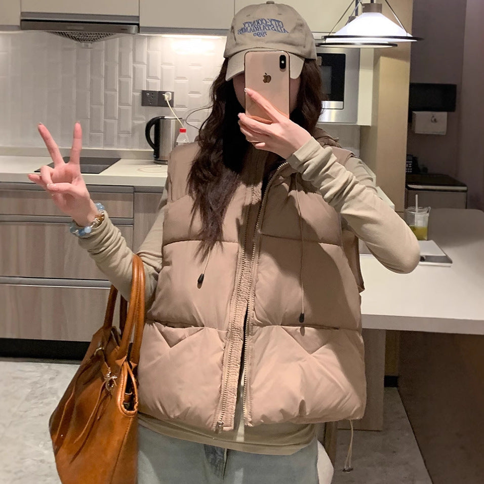 Damen Steppweste mit hohem Kragen und übergroßem Schnitt Heidi-Mode