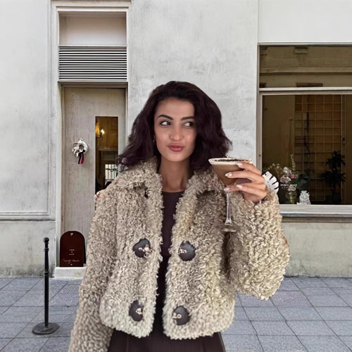 Damen modische Kunstfelljacke Heidi-Mode