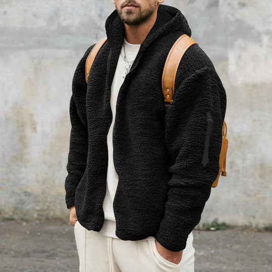 Herren Fleecejacke mit Kapuze Heidi-Mode