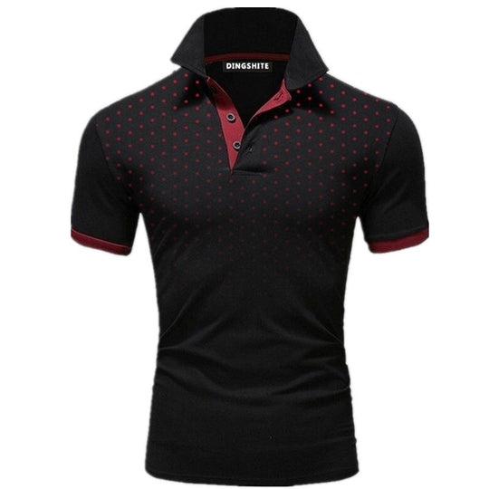 Herren Poloshirt mit modernen Punktdesign und atmungsaktiven Eigenschaften Heidi-Mode