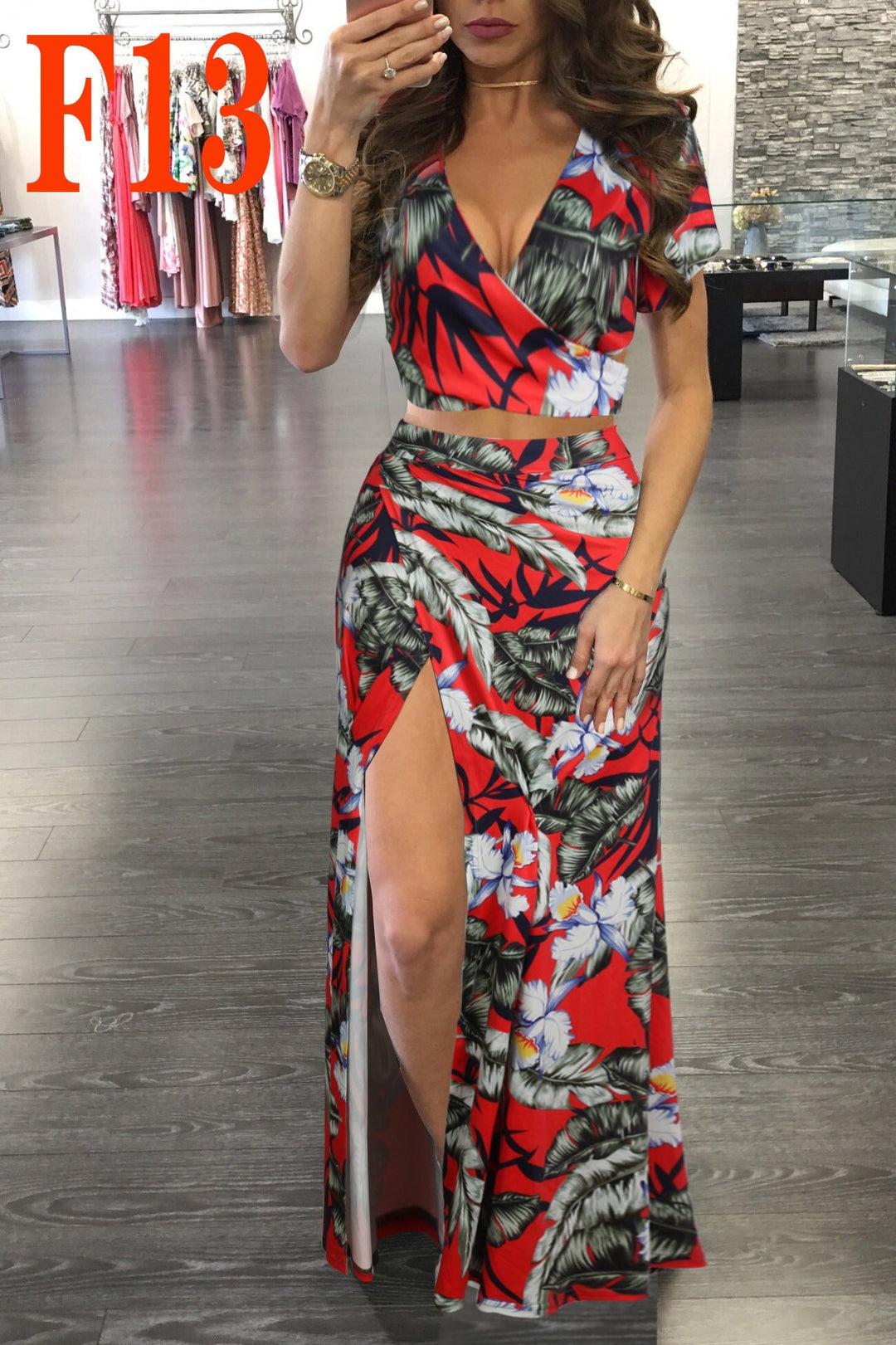 Heidi-Mode | Digitaler Druck Floral Zwei-Teile-Set