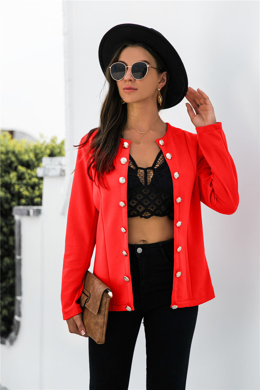 Damen Blazerjacke mit eleganten Knopfdetails und modernem Schnitt Heidi-Mode