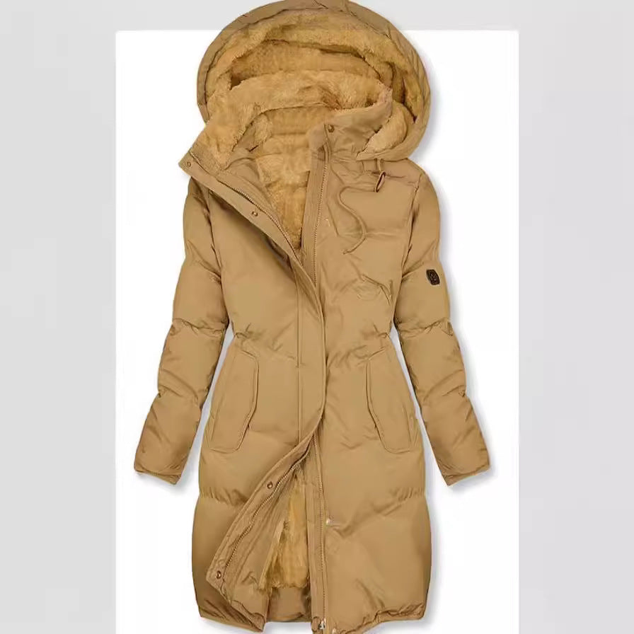 Damen gefütterter Winterparka mit abnehmbarer Kapuze und weichem Innenfutter Heidi-Mode