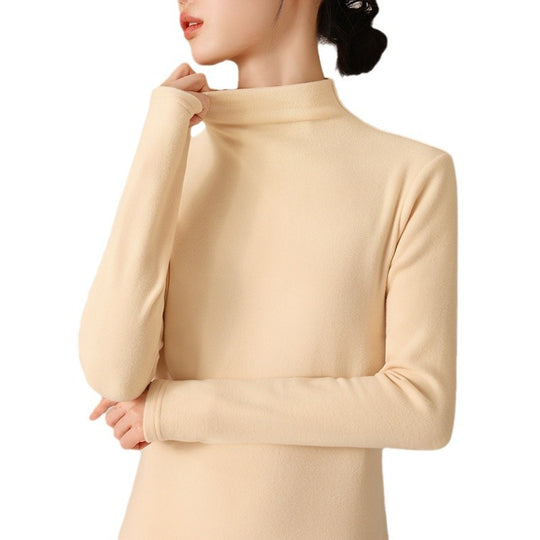 Damen Sportoberteil mit stylischem Rollkragen und trendiger Crop-Länge Heidi-Mode
