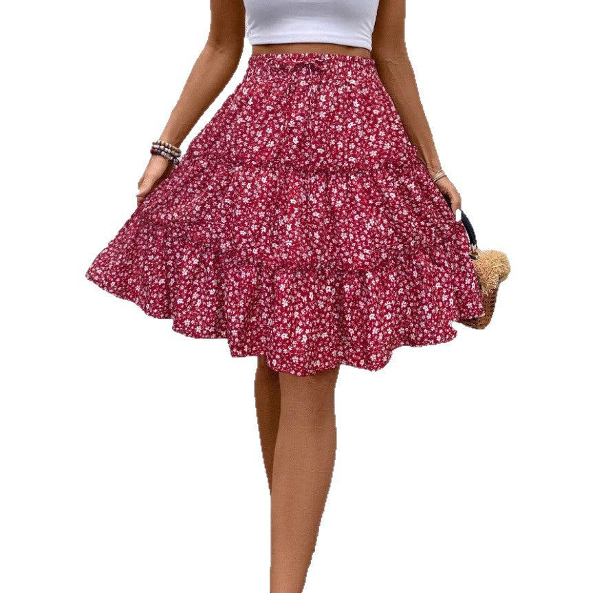 Damen Sommerrock mit charmanten Volantdetails und floralem Muster Heidi-Mode
