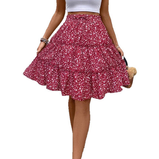 Damen Sommerrock mit charmanten Volantdetails und floralem Muster Heidi-Mode
