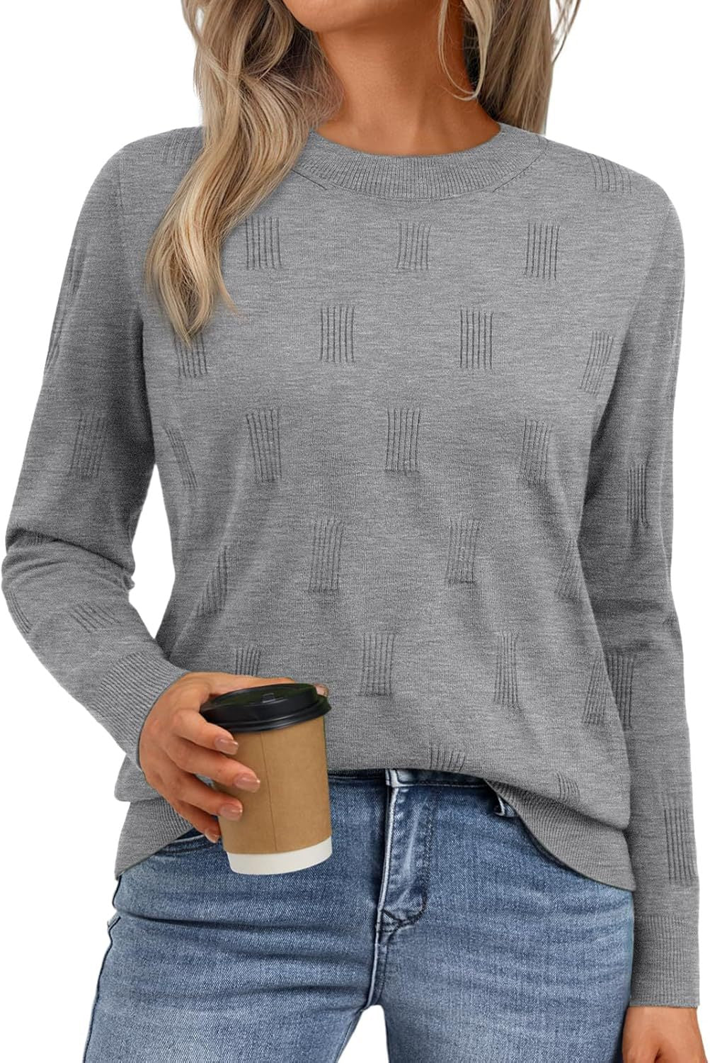 Damen Strickpullover mit strukturiertem Muster und lässigem Schnitt Heidi-Mode