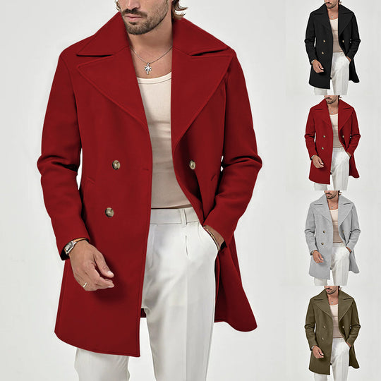 Herren modischer Doppelreihiger Mantel im klassischen Stil Heidi-Mode