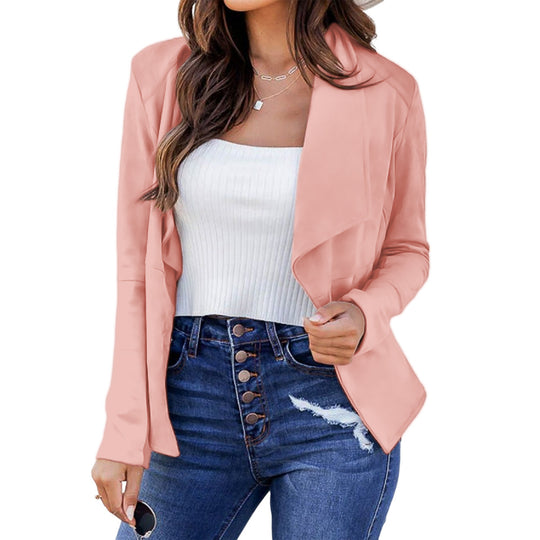 Damen lässige Blazerjacke mit offenem Schnitt und eleganten Details Heidi-Mode