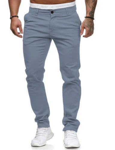 Herren Slim Fit Trousers aus elastischem Material mit seitlichen Taschen Heidi-Mode