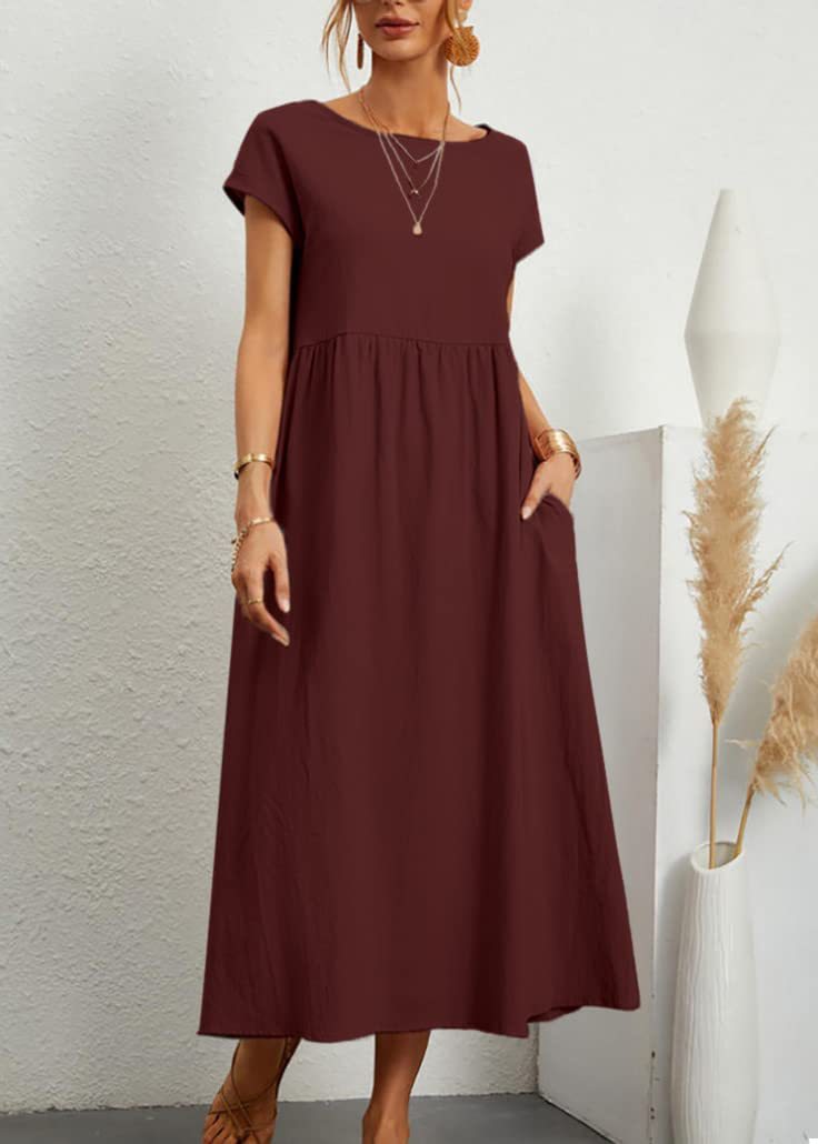 Damen Maxikleid aus leichtem, luftdurchlässigem Stoff Heidi-Mode