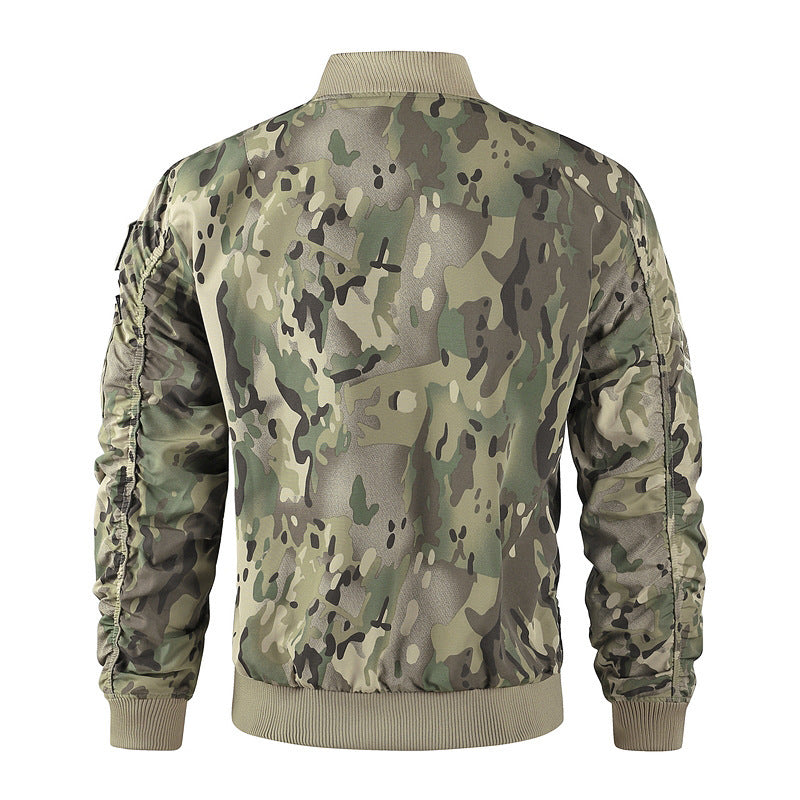 Herren bomberjacke mit hohem Kragen und multifunktionalen Taschen Heidi-Mode