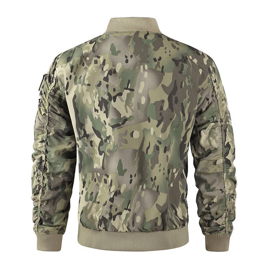 Herren bomberjacke mit hohem Kragen und multifunktionalen Taschen Heidi-Mode