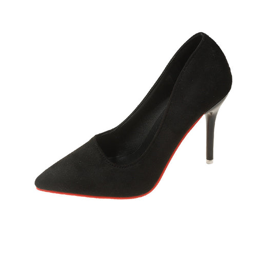 Damen Elegante spitze Pumps mit transparentem Absatz und weichem Obermaterial Heidi-Mode