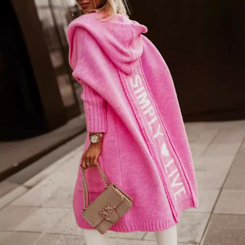 Damen Langarm-Strickmantel mit praktischen Taschen und offener Front Heidi-Mode