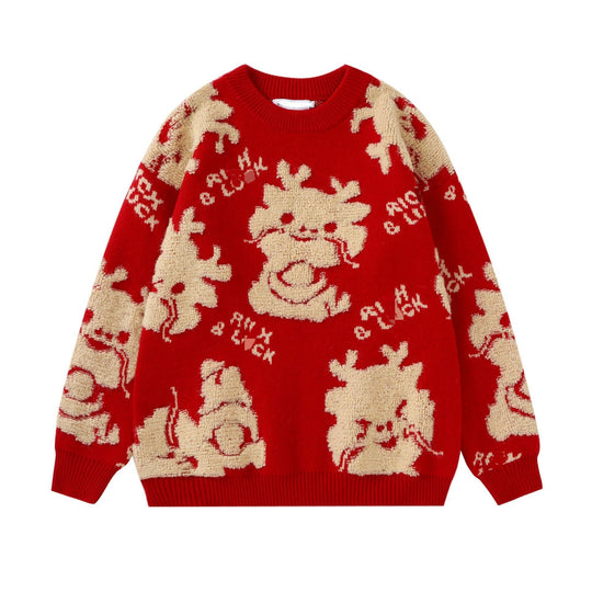 Damen Kuscheliger Pullover mit verspieltem Tiermotiv Heidi-Mode