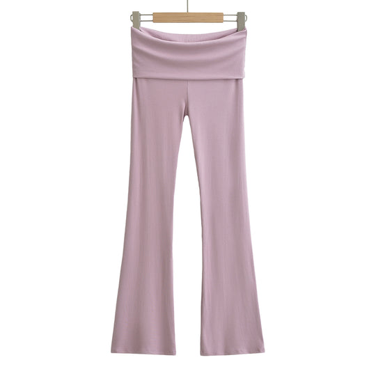 Damen Flared Yoga-Hose mit hohem Bund und elastischem Komfort Heidi-Mode