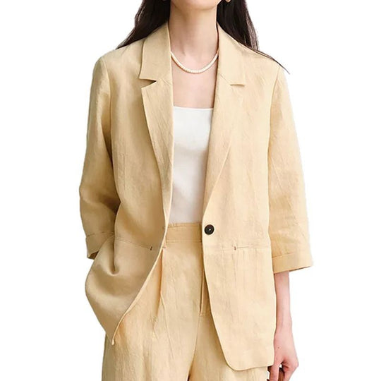 Damen weite Bundfaltenhose aus leichtem Stoff mit elegantem Fall Heidi-Mode