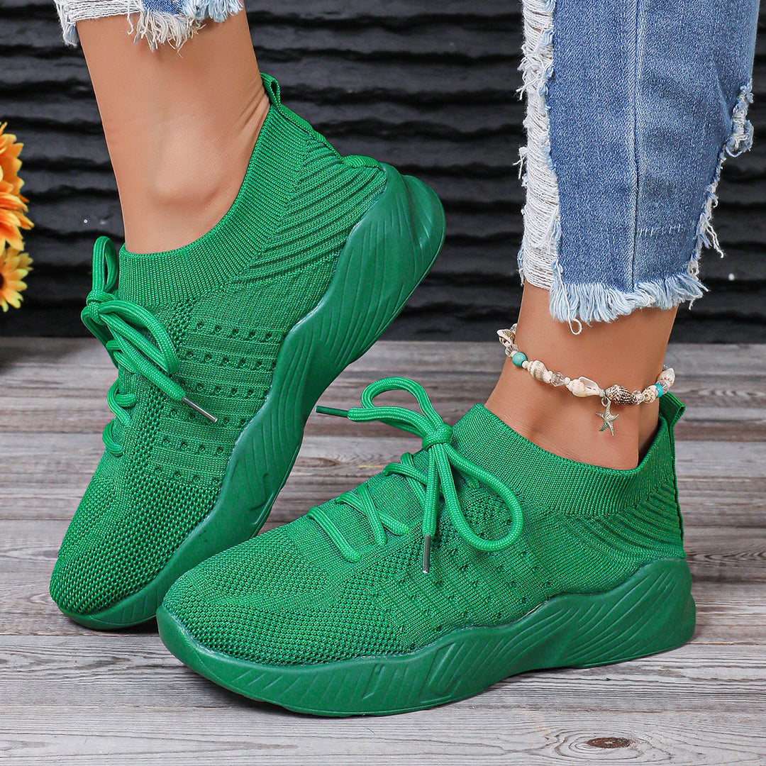 Damen atmungsaktive Slip-On Sportschuhe mit flexiblem Obermaterial Heidi-Mode