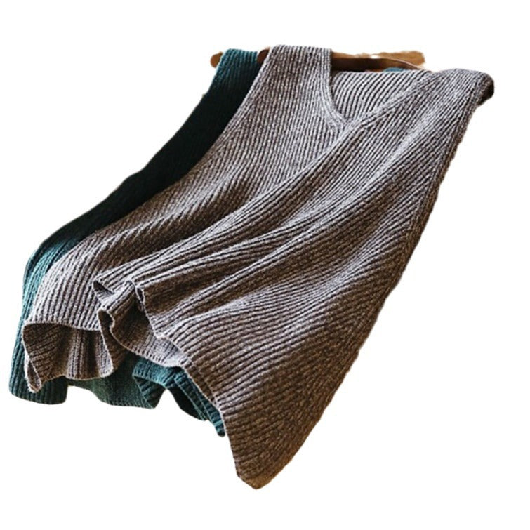 Damen Stricktop mit V-Ausschnitt und luftiger Silhouette Heidi-Mode