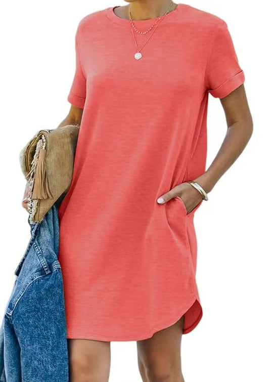 Damen Casual Kleid mit praktischen Taschen Heidi-Mode