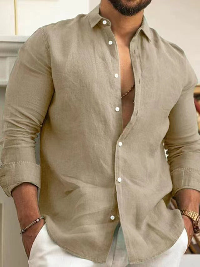 Herren Leichtes Leinenhemd Heidi-Mode